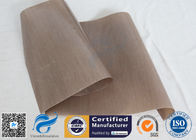 Non Stick 0.12mm Brown PTFE Coated Fiberglass Fabric For Press Machine