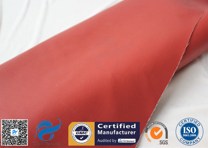 1010gsm Abrasion Resistant Red Silicone Coated Fiberglass Fabric 1mm Thickness