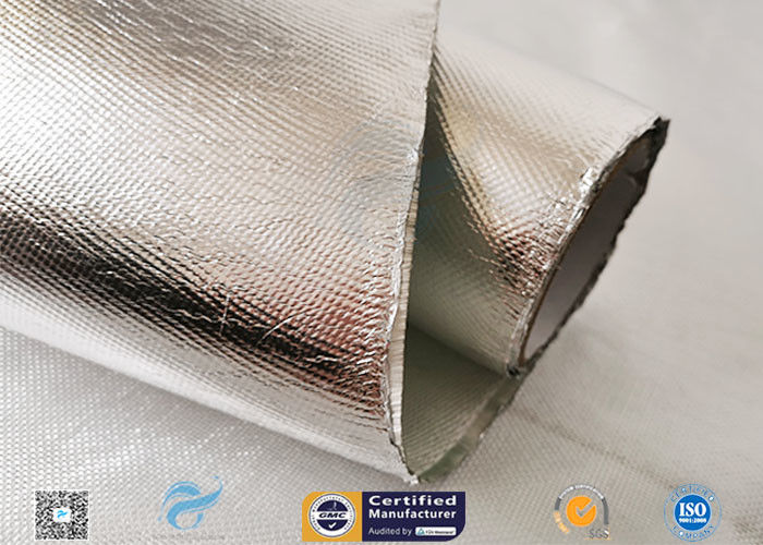 Heat Reflect Aluminium Foil Silver Coated Fabric For Industry 0.85mm Thickness