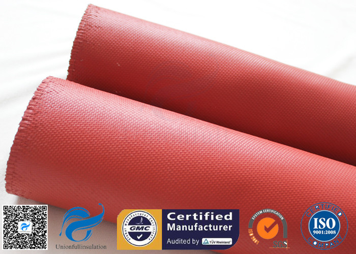 1010gsm Abrasion Resistant Red Silicone Coated Fiberglass Fabric 1mm Thickness