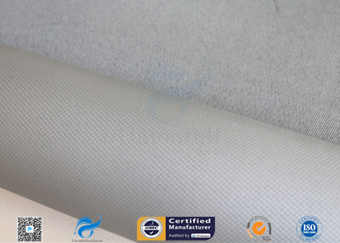 Grey Silicone Coated Fiberglass Fabric 0.85MM Satin Weave Abrasion Resistant