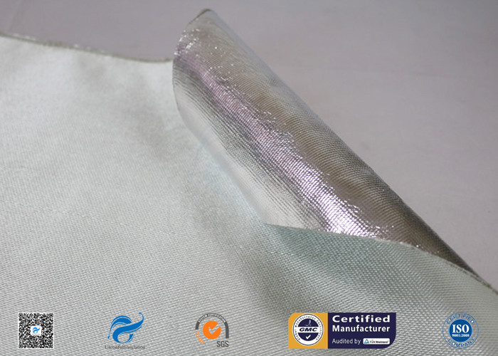 0.8mm Silver Aluminum Foil Laminated Fiberglass Fabric Heat Resistant